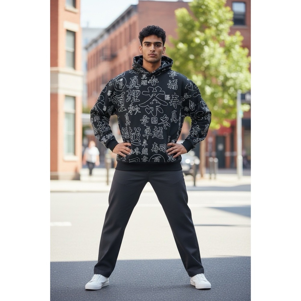 RGSTR Hoodie Chinese‎ Writing All Over XXL
